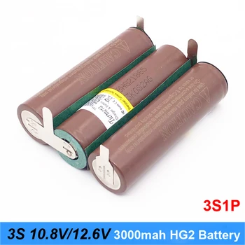 18650 hg2 3000mAh 20amps Bateria 10.8 v 12,6 v chave de fenda bateria de solda solda faixa 3S 3S2P 12,6 v bateria (personalizar)