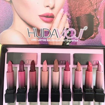 2019 novo HUDAMOJI de 12 cores de Batom paleta de creme labial maquiagem de longa duração de cosméticos de edição limitada Batom paleta de livre shipp