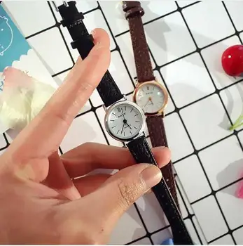 De couro simples, quadrado Pequeno mostrador do relógio de Moda as Mulheres se vestem de relógios de Pulso minimalista fresco fêmea horas de relógio relógio de luxo