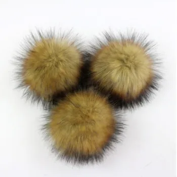 Grande 15cm falso raccoon pele pompom de alta qualidade peles pompons pele artificial pom pom bola para chapéus beanies sacos de sapatos