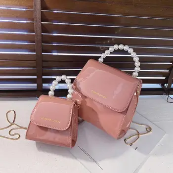 Elegante Fêmea Pérola sacola 2020 Moda Nova de Alta qualidade, com Patente de Couro das Mulheres Designer Mala Cadeia de Ombro Messenger Bag