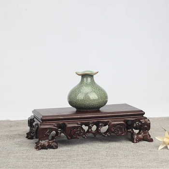 Artesanato de base rectangular enfeites de ébano roxo areia bule vaso de bonsai da base de dados de bandeja de madeira