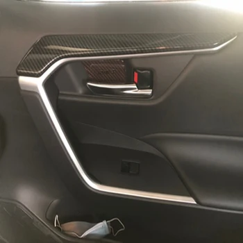 Interior do carro de Fibra de Carbono de Decoração, Acessórios Para Toyota RAV4 2019 2020 Console de Instrumentos de Engrenagem Copo de Água da Tampa de Ventilação de Ar Guarnição