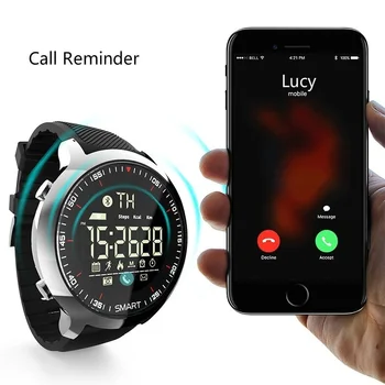 Smart Watch IP68 Esporte Impermeável Pedômetros Mensagem de Lembrete Bluetooth Piscina Exterior e de Homens Smartwatch para Ios, Android Telefone