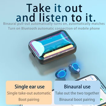 Nova Aparelhagem hi-fi fone de ouvido Bluetooth 5.0 CVC 8.0 Redução de Ruído Estéreo de Fones de ouvido sem Fio TWS Display LED movimento Fone de ouvido Impermeável