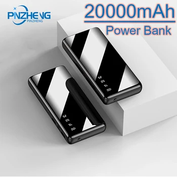 PINZHENG 20000mAh Banco de Energia Portátil USB Duplo Powerbank Com Display de LED Rápido Carregador de Bateria Externa Para iPhone Huawei Xiaomi