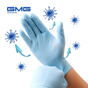 GMG luvas de Nitrilo Azul 100pcs/monte da Limpeza da casa Lavar roupa Impermeável Alergia Descartável de Segurança Luvas de Trabalho