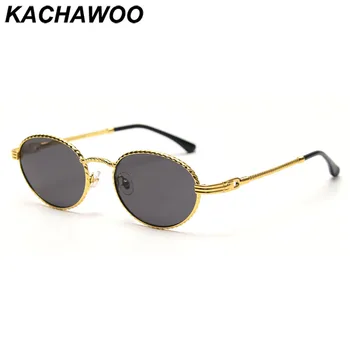 Kachawoo homens óculos de sol retro masculino oval vintage óculos redondo pequeno de mulheres de armação de metal verde azul eléctrico Europeu venda quente