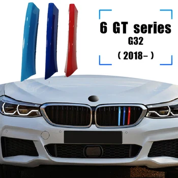 ZEMAR 3pcs ABS da BMW F06 F12 G32 6 Série GT GT6 de Corridas de carros de Grelha Tira de Guarnição Clipe M Potência, o Carro Esporte Acessórios