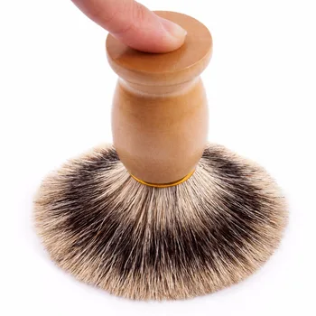 Qshave Homem Puro Texugo Cabelo Navalha de Barbear Escova de para a Segurança Reta Clássica de Barbear de Segurança É de 10,3 cm x 4,9 cm Marrom Árvore de Cor