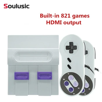 Soulusic Mini Console de Jogo de TV HDMI 8 bits de Vídeo Retro, Consola de jogos Construído-Em 821 Diferentes Jogos Clássicos, Jogos Portáteis Jogadores