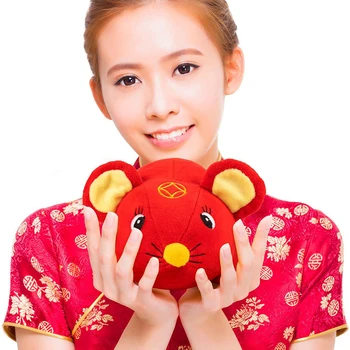 2020 Ano Novo Boneca A Gordura de Ratos Mascote de Pelúcia Vermelho Chinês Nó Mouse de Alta Qualidade em Casa Deacoration 18/25/35cm Dom Crianças