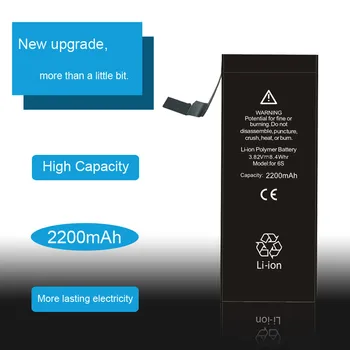 Bateria de alta Capacidade Para o iPhone 6S 6GS 2200mAh Substituição de Telefone Para iPhone6S Baterias + Free Tools