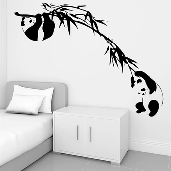 Criativo Panda Chinês Bambu Adesivos De Parede Para Quarto De Viveiro De Decoração De Casa De Desenhos Animados Vinil Adesivos De Parede Diy Arte Mural