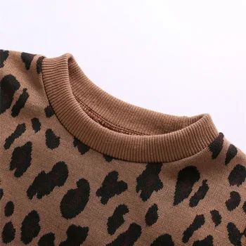 2020 0-5Y Casual Criança Menino Menina Leopard Moletom Superior Outono Novos punhos Elásticos aperte Manga Longa Pulôveres Outwear