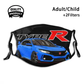 Aumentar Azul Honda Civic Type R Fk8 Turbo Diy Adultos, as Crianças Máscara facial Integra Rsx Cívica Acura Corrida Type R Mugen B18 K20 B18C
