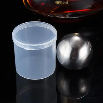 55MM Redonda de Aço Inoxidável Bola Uísque Cubo de Vodka Pedra Cubos de Gelo Com um Plástico de Caso Pinças de Bebidas frias Cerveja