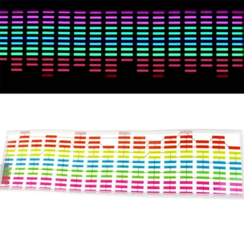 70X16CM Colorido Etiqueta do Carro do Ritmo da Música, Flash LED Lâmpada de Luz ativado por Voz Equalizador Adesivo de pára-brisa Traseiro de Luz
