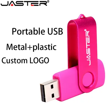 JASTER usb 2.0 de Negócios plástica do Flash do USB da Unidade Portátil pendrive 4GB 8GB 16GB 64GB rotativo da vara da memória do disco de u do logotipo do cliente