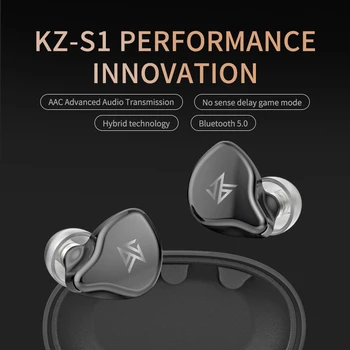 KZ S1 S1D 2020 Verdadeira Nova Fones de ouvido sem Fio Aurriculares Bluetooth 5.0 Fones de ouvido TWS Fones de ouvido hi-fi Esporte Fone de ouvido com Cancelamento de Ruído