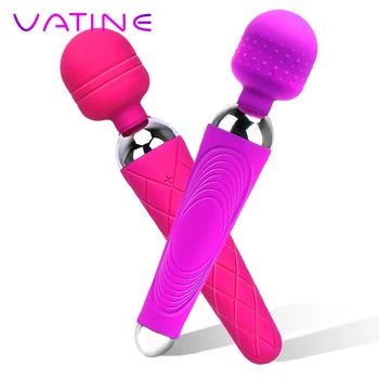 VATINE Vibratoria Vibrador de Ponto G Massager AV Vibrador Estimulador do Clitóris Poderosa Varinha Mágica de Brinquedos Sexuais para a Mulher Masturbador Feminino