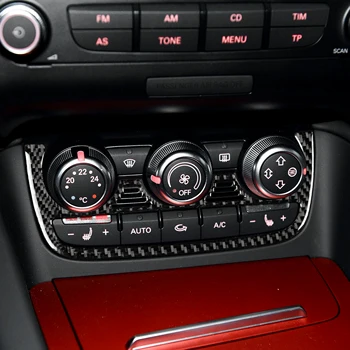 Para Audi TT 8n 8J MK123 RS 2008-14 de Carbono Console Central Etiquetas de CD Engrenagem da Luz de Painel Interruptor de Ar Botão Moldura Tampa Estilo Carro