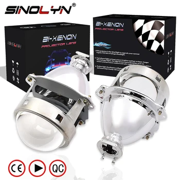 Sinolyn Farol Projector de Lentes Bi-xenon 3.0 polegadas Lente H7 H4 Metal H1 Super HID Luz de Carro Acessório Tuning de Automóveis Parte