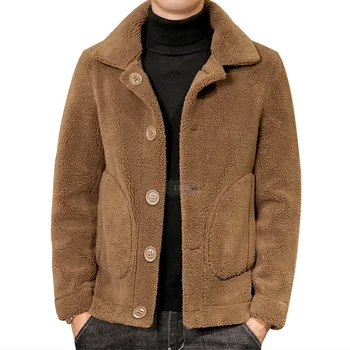 Dupla face dos homens tosquia de ovelhas de lã casaco, novos homens casaco de pele, o outono e o inverno cordeiro casaco de pele de Um modelo de tamanho de LT-29.99