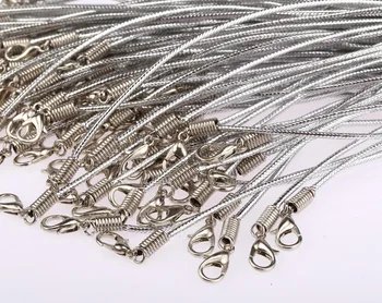 Cor prata cera corda de fio de rosca colar tom de fecho lagosta chocker colar de ajuste pingente de DIY, moda jóias 100pcs 1,5 mm
