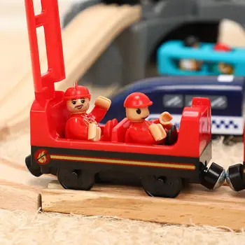 Trem elétrico de Brinquedo Definido por Voz do Som da Transmissão Brinquedo infantil Trem Compatível Madeira Faixa de Segurança Material Plástico