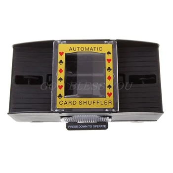 Automático De Poker Cartão De Embaralhar Jogos De Tabuleiro Pilhas De Cartas De Jogar Shuffle 2 Deck Automática Manivela Drop Shipping
