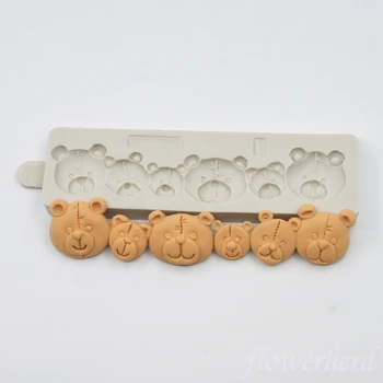 Teddy Cabeça Fronteira Molde de Silicone DIY 3D Fondant Molde do Bolo Decoração do Bolo de Ferramentas para as Crianças de Silicone Chocolate do Molde