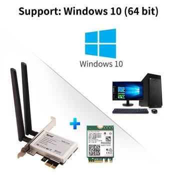 Banda dupla 3000Mbps AX210 Wi-Fi gratuito, 6 E Adaptador sem Fio 802.11 ac/ax Bluetooth 5.2 Intel AX210 Wifi Placa Wlan Para a área de Trabalho do PC 10