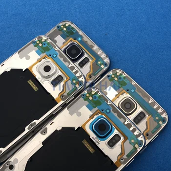 Substituição do Quadro do Meio Aro Carcaça Chassi + bandeja de cartão SIM Para Samsung Galaxy S6 G920 G920F Único cartão + Adesivo de Ferramentas