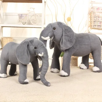 37cm*26cm Vida Real Elefante de Pelúcia Brinquedos de Pelúcia Artificial de Animais Brinquedo de Boneca Decoração Brinquedos Acessórios