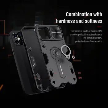 NILLKIN para o iPhone 12 Pro Max Case Capa à prova de Choque Caso de apresentação de Câmara capa de proteção com suporte tampa da caixa do telefone
