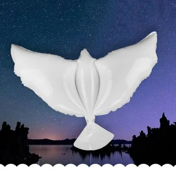 10Pcs Voando pombas Brancas Balões de Festa de Casamento Decoração Pomba Balões Paz Pássaro Bola Pombos Balões Folha