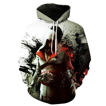 Assassin's Creed Anime Capuz Casacos Homens Moletom Salão Moda Demon Slayer 3D Streetwear Homens Vestuário
