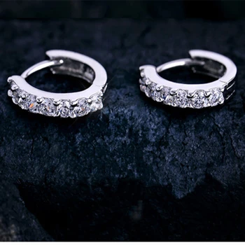 Nova Prata 925, Brincos de Cristal de Zircão de Moda Brincos de Mulher de Casamento Jóias de Casamento presente