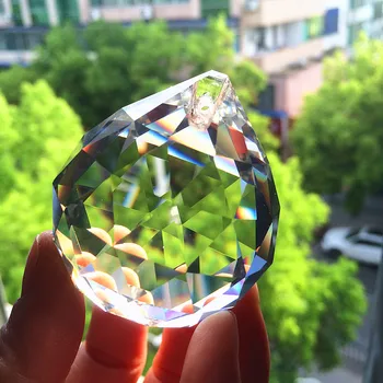 2pcs de 50mm Limpar o vidro facetado de Cristal Prismas Bolas para Lustre de peças de Cristal suncatcher de suspensão pingentes Para Lâmpadas de decoração