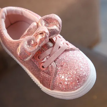 LONSANT Bebê Meninas Sapatos de Criança Calçados para Crianças bebés, Meninos Bling Lantejoulas Bowknot Cristal Executar Tênis Sapatos Para Menina