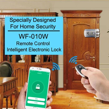Wafu fica 010W sem Fio wi-FI Smart Fechadura da Porta de Entrada Sem chave Porta com Fechadura Electrónica APLICATIVO Remoto Desbloquear Com 4 botões do controlo Remoto