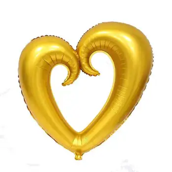 10pcs 40inch Hook Heart Foil Balloons Wedding Decoration Hollow Heart Helium Ballon Valentine's Day Decor Birthday Party Globos