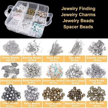 Fazer a jóia de Suprimentos Kit de Ferramentas para joalheiros Kit Inclui Contas Fio e Pulseira em Contas de Pérolas de Esferas Espaçador Jóias Alicate