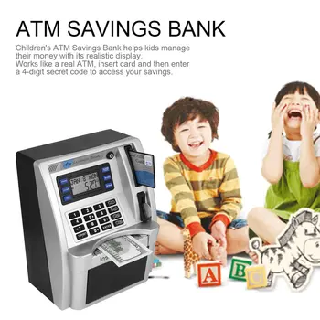 ABS ATM Banco de Poupança brinca Falando ATM Banco de Poupança Inserir Contas Perfeito para as Crianças do Presente do Próprio Ponto de Dinheiro Drop Shipping