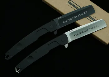 LEMIFSHE Extrema Ratio faca dobrável N690 lâmina de alumínio, punho da liga do exterior acampamento de caça de sobrevivência faca de cozinha fruto de faca