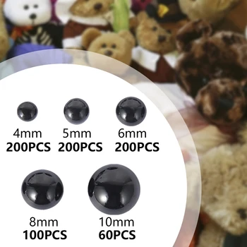 150/760PCS globo Ocular DIY de Segurança Olhos de Plástico Preto de Pelúcia Segurança Olhos Amigurumi Para o ursinho de Pelúcia Boneca Brinquedos 4/ 5/ 6/8/10mm Acessórios