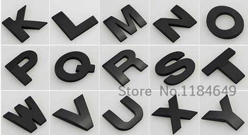 10pcs/lot 3D chrome letras de número metal adesivos preto prata 25mm DIY decorativos de estacionamento de automóveis, estacionamento de quarto