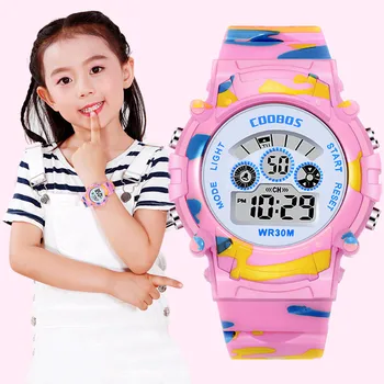 2020 Vida Impermeável Crianças de monitorização de Data Para o Menino Menina Relógio Digital LED Esportes relógio de Pulso Crianças Alarme Militar Relógio Relógio de Presente