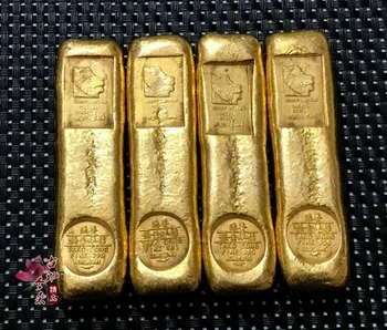 4PCS de Antiguidades Artesanato Barras de Ouro Coleção Moedas moedas de ouro